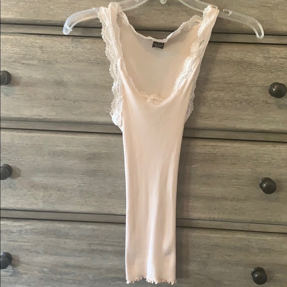 Beautiful 100% silk with lace lingerie tank